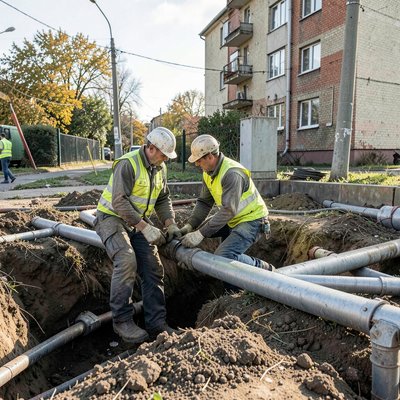 В Северном микрорайоне Рузы ремонтируют аварийный участок теплотрассы