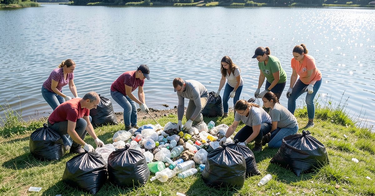 На берегу Озернинского водохранилища прошел экологический субботник На берегу Озернинского водохранилища прошел экологический субботник